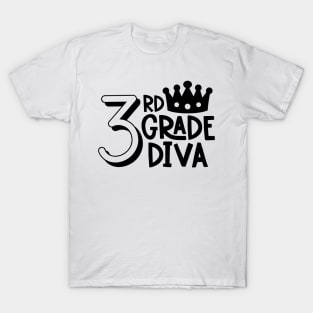 3rd Grade Diva Queen Girls Back to School T-Shirt